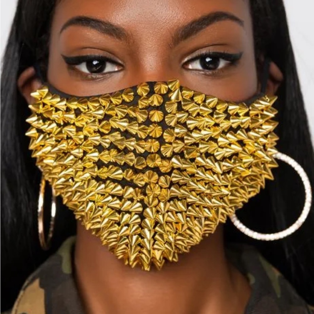 Gold spiked face mask